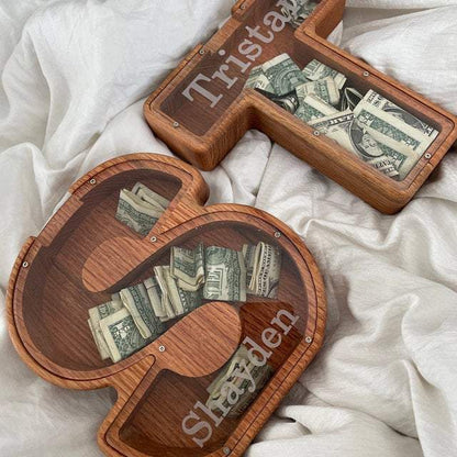 🐷 Limited-Time 49% Off ✨ Personalized Wooden Piggy Bank for Kids — Free Name Sticker 🎁