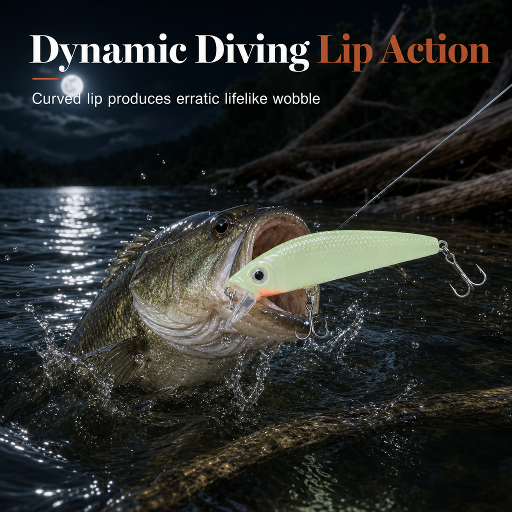 📢📢49% OFF !! ⏰7cm 8g Luminous Minnow Hard Bait Artificial Lure for Night Fishing