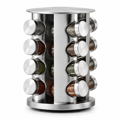 🔥49% OFF!!📢🍳 Stainless Steel 360° Rotating Spice Rack – Keep Every Seasoning Within Reach, Tidy Up Your Kitchen in Minutes ✨