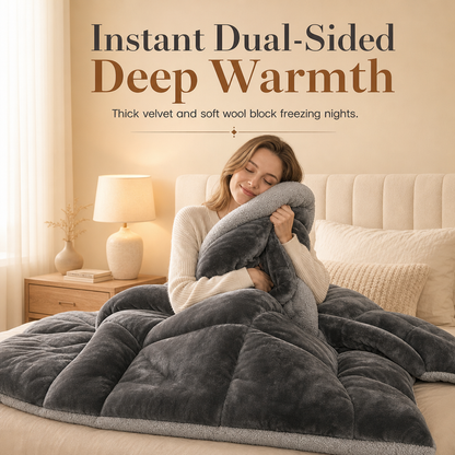 ⏳🔥LIMITED-TIME 49% OFF! ⏰Double-Sided Snowflake Velvet Winter Duvet: Thick, Warm, Stitched Grid, 3 Sizes❄️