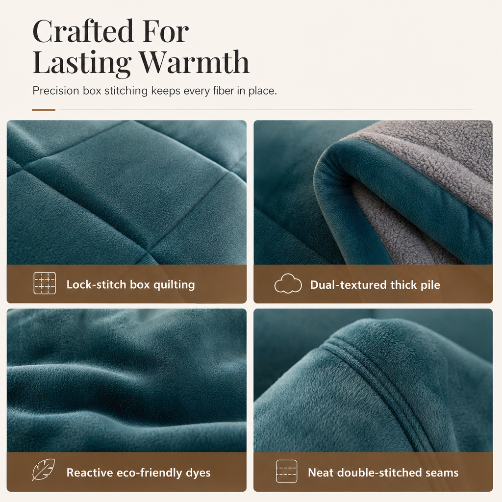 ⏳🔥LIMITED-TIME 49% OFF! ⏰Double-Sided Snowflake Velvet Winter Duvet: Thick, Warm, Stitched Grid, 3 Sizes❄️