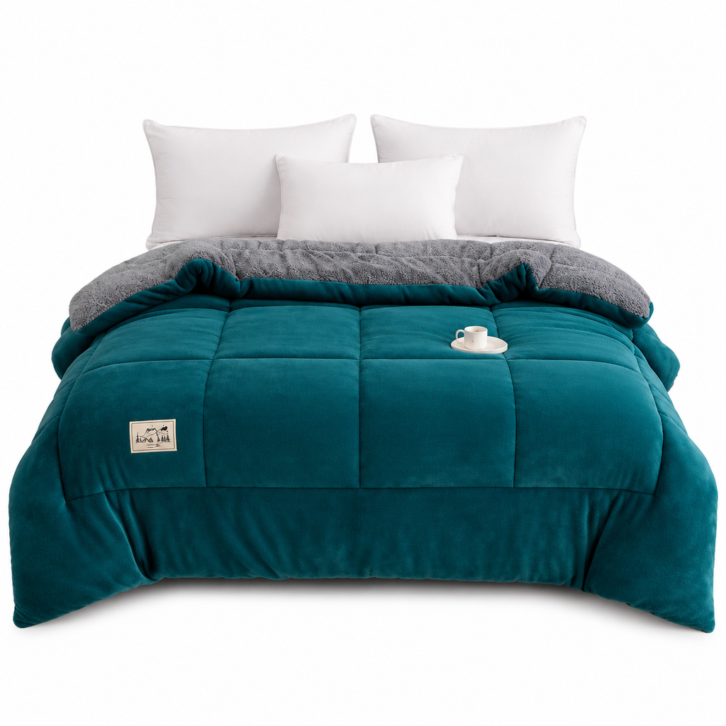 ⏳🔥LIMITED-TIME 49% OFF! ⏰Double-Sided Snowflake Velvet Winter Duvet: Thick, Warm, Stitched Grid, 3 Sizes❄️