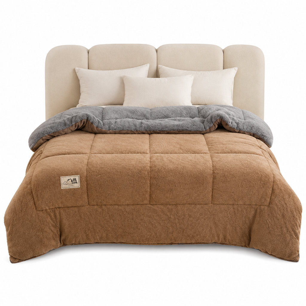 ⏳🔥LIMITED-TIME 49% OFF! ⏰Double-Sided Snowflake Velvet Winter Duvet: Thick, Warm, Stitched Grid, 3 Sizes❄️