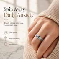 💍 49% OFF! ✨ Silver Titanium Spinner Ring – "God Is Within Her" engraving ✨