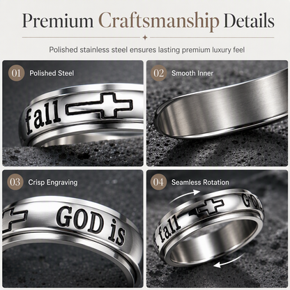 💍 49% OFF! ✨ Silver Titanium Spinner Ring – "God Is Within Her" engraving ✨