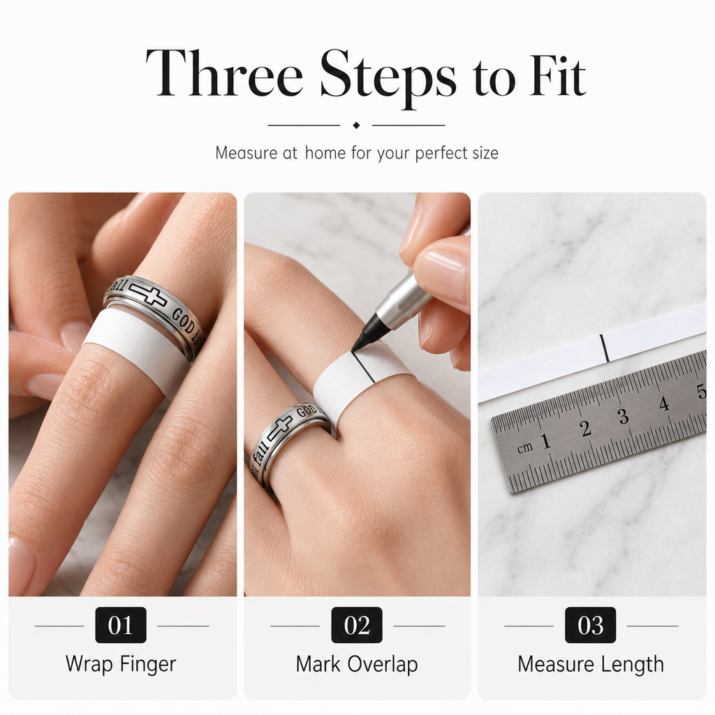 💍 49% OFF! ✨ Silver Titanium Spinner Ring – "God Is Within Her" engraving ✨