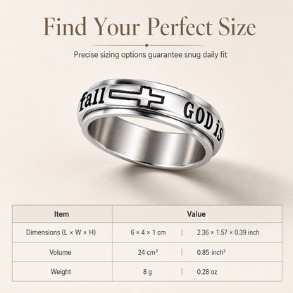 💍 49% OFF! ✨ Silver Titanium Spinner Ring – "God Is Within Her" engraving ✨
