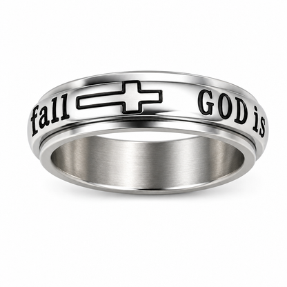 💍 49% OFF! ✨ Silver Titanium Spinner Ring – "God Is Within Her" engraving ✨