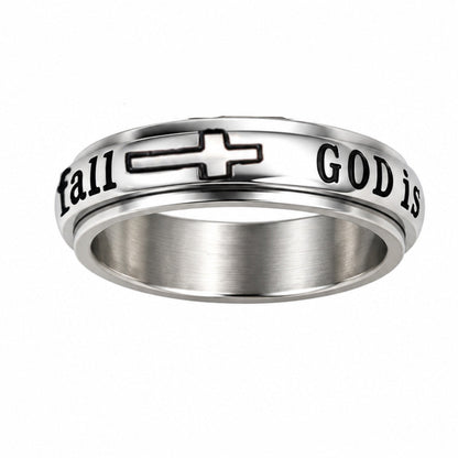 💍 49% OFF! ✨ Silver Titanium Spinner Ring – "God Is Within Her" engraving ✨