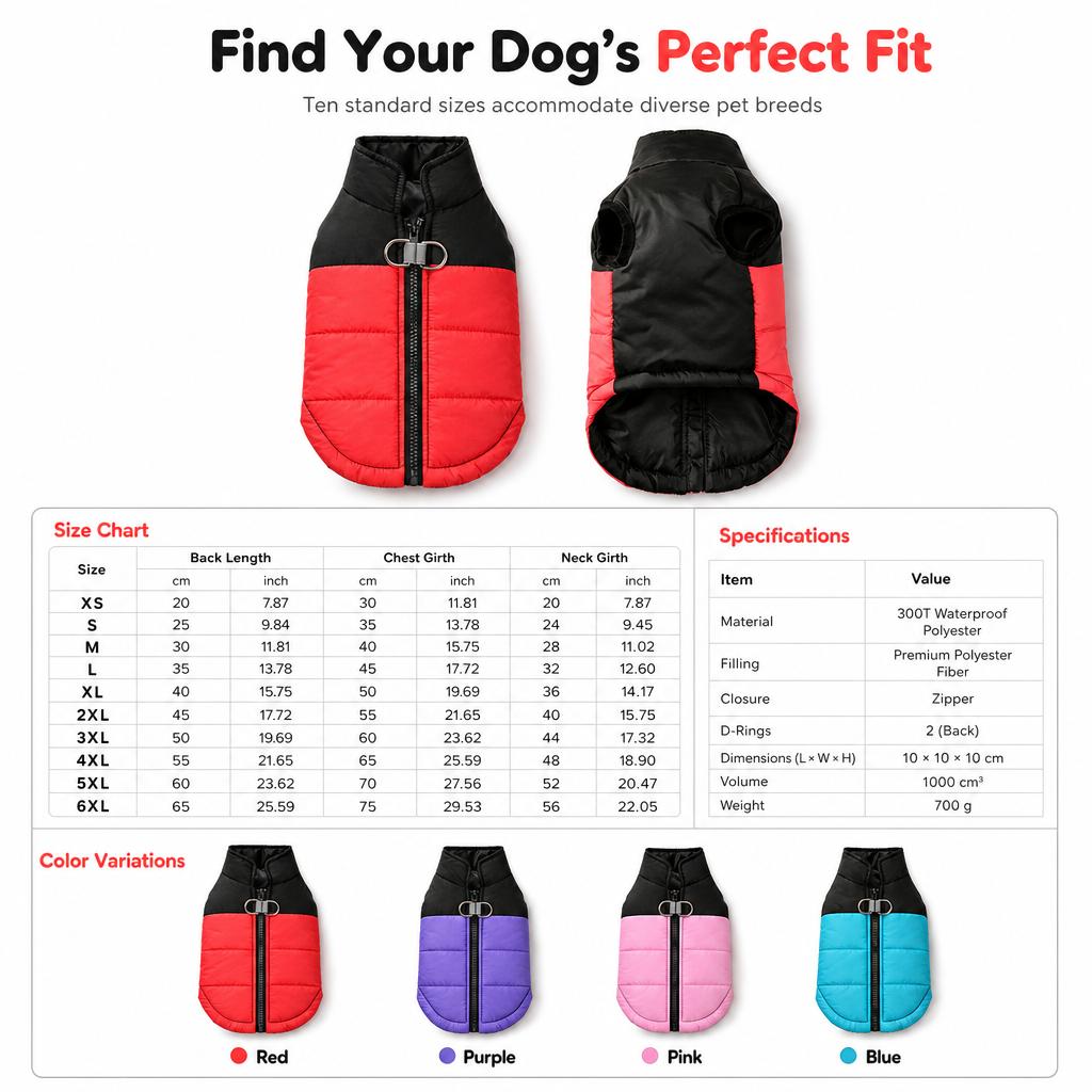 📢📢49% OFF !! ⏰Warm Dog for Autumn Winter Thickened Pet Coat Windproof Vest for Small Medium and Large Dogs