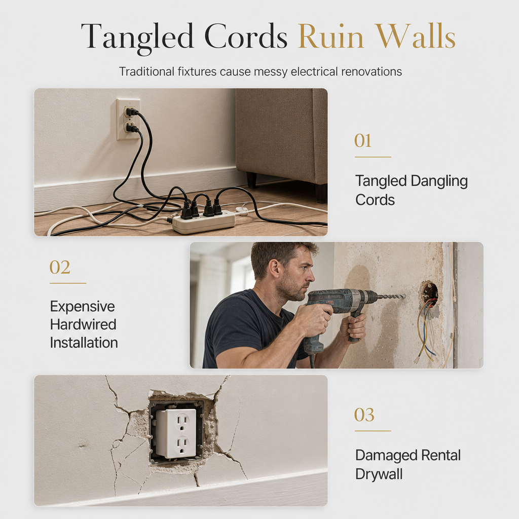 ✨49% OFF💡Battery Operated Wall Sconce Wall Mounted Dimmable Lamp with Remote Control for Bedroom Bedside and Living Room