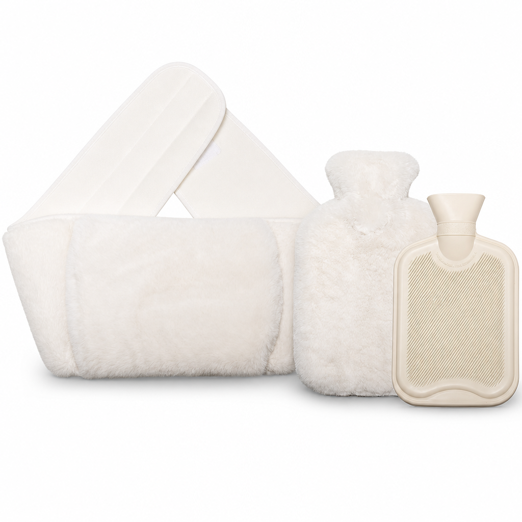 ⏳🔥LIMITED-TIME 49% OFF! ⏰Rubber Hot Water Bottle with Soft Faux Rabbit Fur Cover and Warm Waist Belt