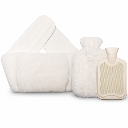 ⏳🔥LIMITED-TIME 49% OFF! ⏰Rubber Hot Water Bottle with Soft Faux Rabbit Fur Cover and Warm Waist Belt