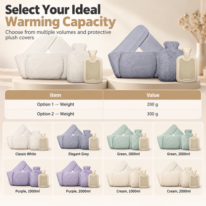 ⏳🔥LIMITED-TIME 49% OFF! ⏰Rubber Hot Water Bottle with Soft Faux Rabbit Fur Cover and Warm Waist Belt