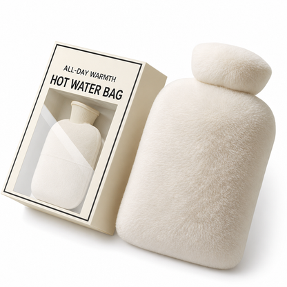 ⏳🔥LIMITED-TIME 49% OFF! ⏰Rubber Hot Water Bottle with Soft Faux Rabbit Fur Cover and Warm Waist Belt