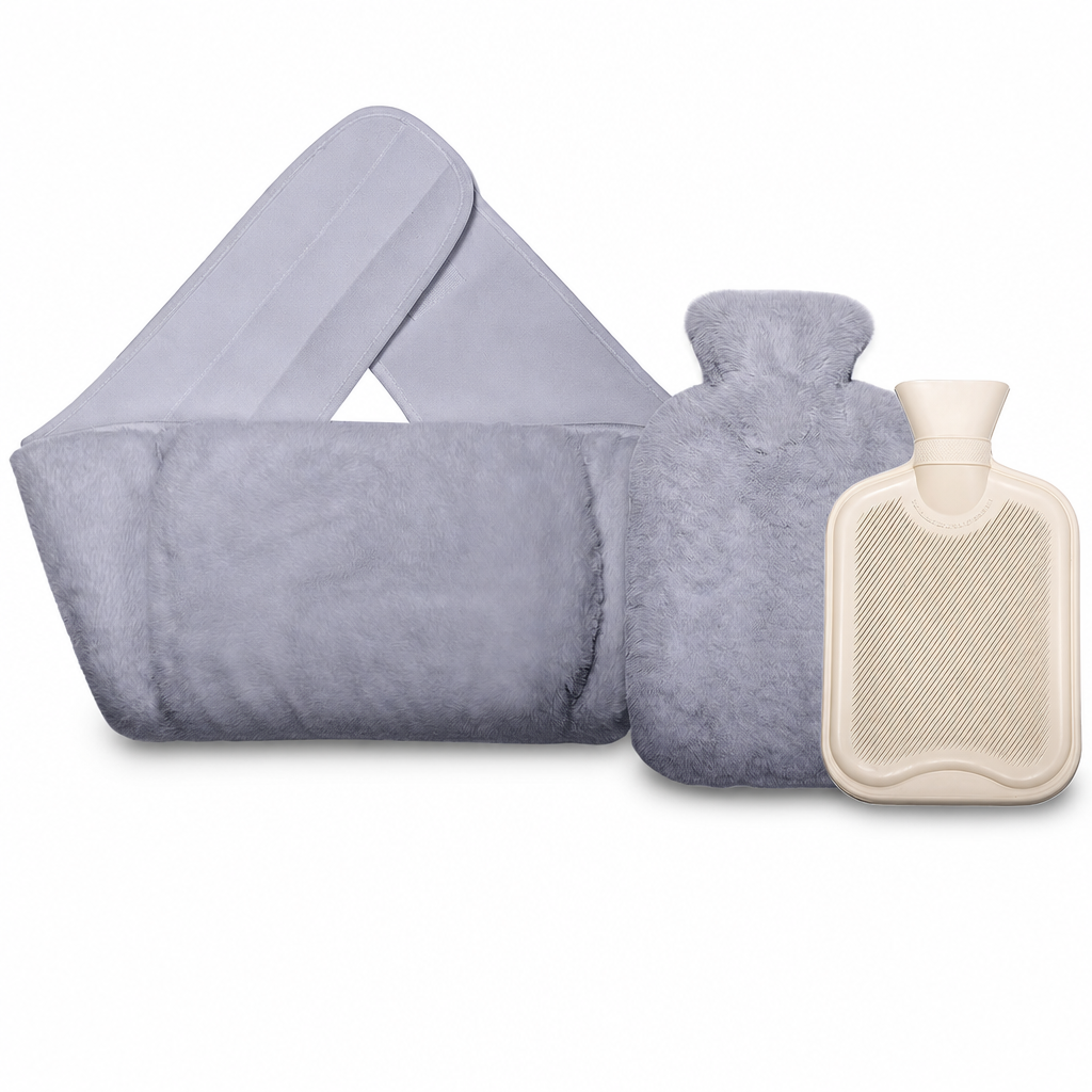 ⏳🔥LIMITED-TIME 49% OFF! ⏰Rubber Hot Water Bottle with Soft Faux Rabbit Fur Cover and Warm Waist Belt
