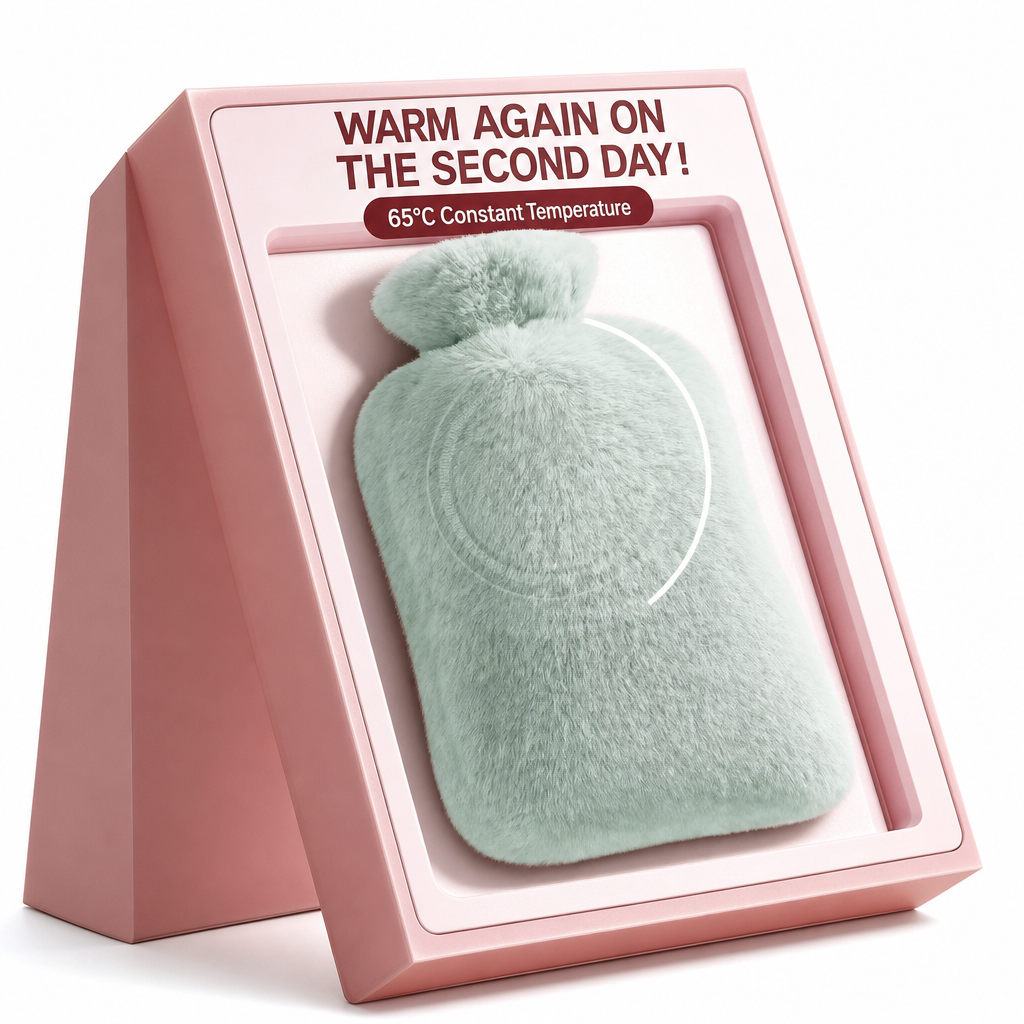 ⏳🔥LIMITED-TIME 49% OFF! ⏰Rubber Hot Water Bottle with Soft Faux Rabbit Fur Cover and Warm Waist Belt
