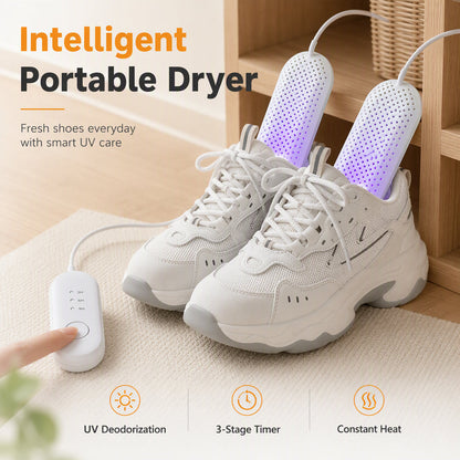 👟 49% Off Now ✨ Portable Shoe Dryer with UV Light & Timer — 360° Warm Air 💨