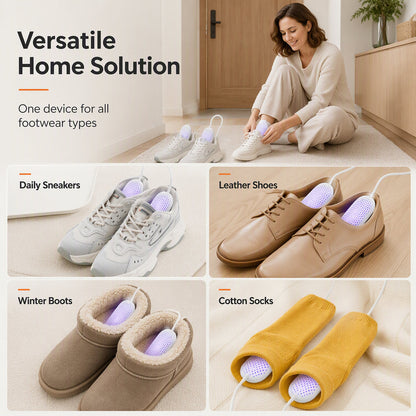 👟 49% Off Now ✨ Portable Shoe Dryer with UV Light & Timer — 360° Warm Air 💨