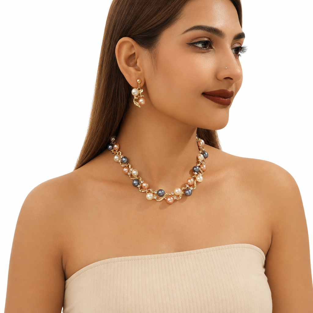 📢📢 49% OFF🌸Vintage Floral Jewelry Set – 2-Piece Leaf & Flower Bridal Accessories for Women