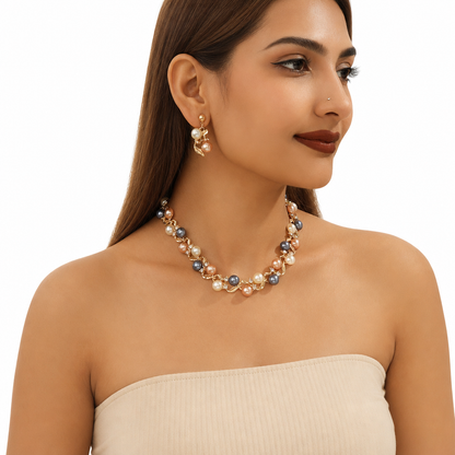 📢📢 49% OFF🌸Vintage Floral Jewelry Set – 2-Piece Leaf & Flower Bridal Accessories for Women