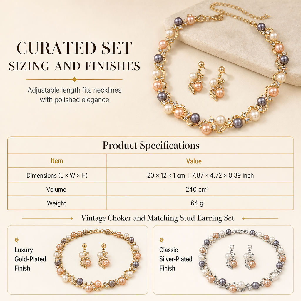 📢📢 49% OFF🌸Vintage Floral Jewelry Set – 2-Piece Leaf & Flower Bridal Accessories for Women