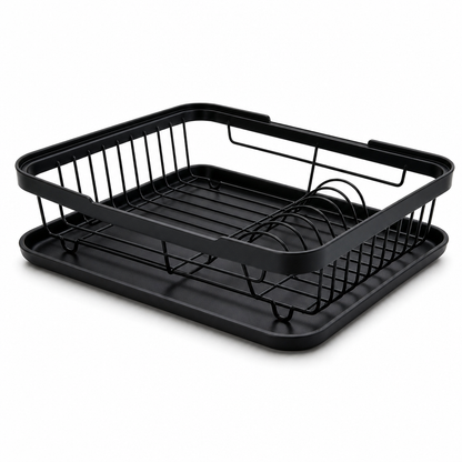 1 Tier Kitchen Dish Drying Rack Countertop Dish Drainer and Storage Organizer Basket for Bowls and Plates