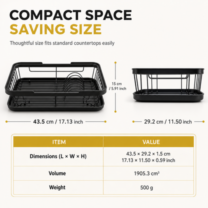1 Tier Kitchen Dish Drying Rack Countertop Dish Drainer and Storage Organizer Basket for Bowls and Plates