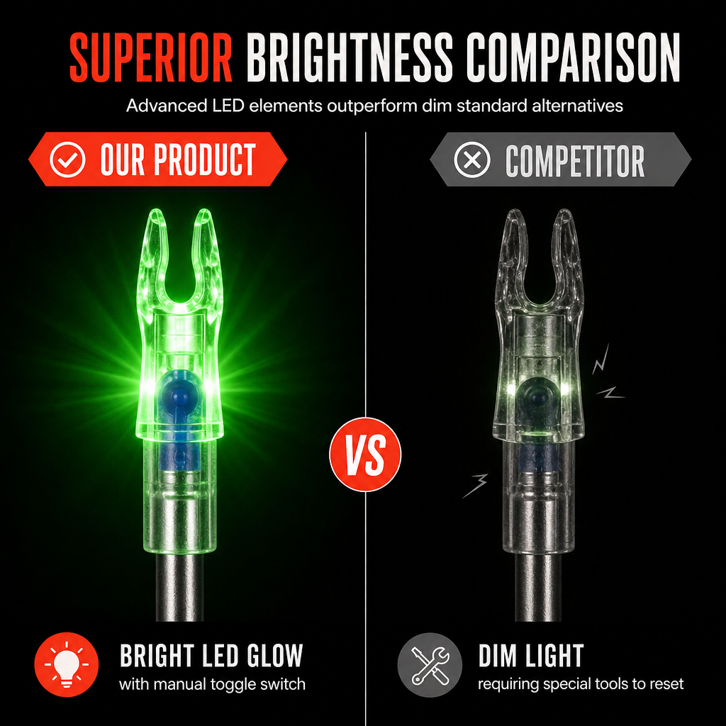 🏆LIMITED-TIME OFFER🏹Automatic LED Lighted Arrow Nock for 6.2mm Inner Diameter Arrow Shafts