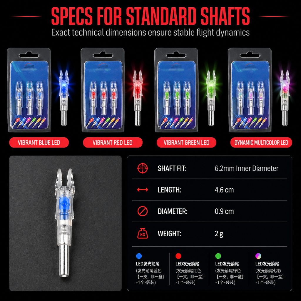 🏆LIMITED-TIME OFFER🏹Automatic LED Lighted Arrow Nock for 6.2mm Inner Diameter Arrow Shafts