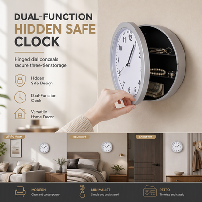 ⏰LIMITED TIME 49% OFFER⌚Vintage Wall Clock with Hidden Safe & Secret Valuables Compartment