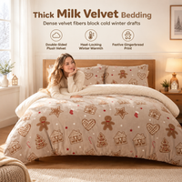 🏆LIMITED-TIME OFFER🎄Printed Thick Warm 3-Piece Bedding Set for Autumn and Winter
