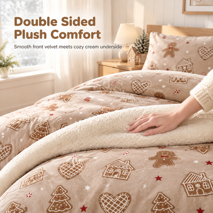 🏆LIMITED-TIME OFFER🎄Printed Thick Warm 3-Piece Bedding Set for Autumn and Winter