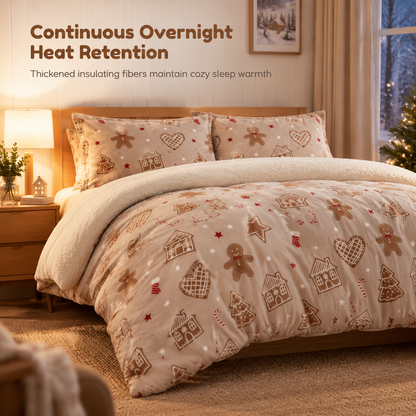 🏆LIMITED-TIME OFFER🎄Printed Thick Warm 3-Piece Bedding Set for Autumn and Winter