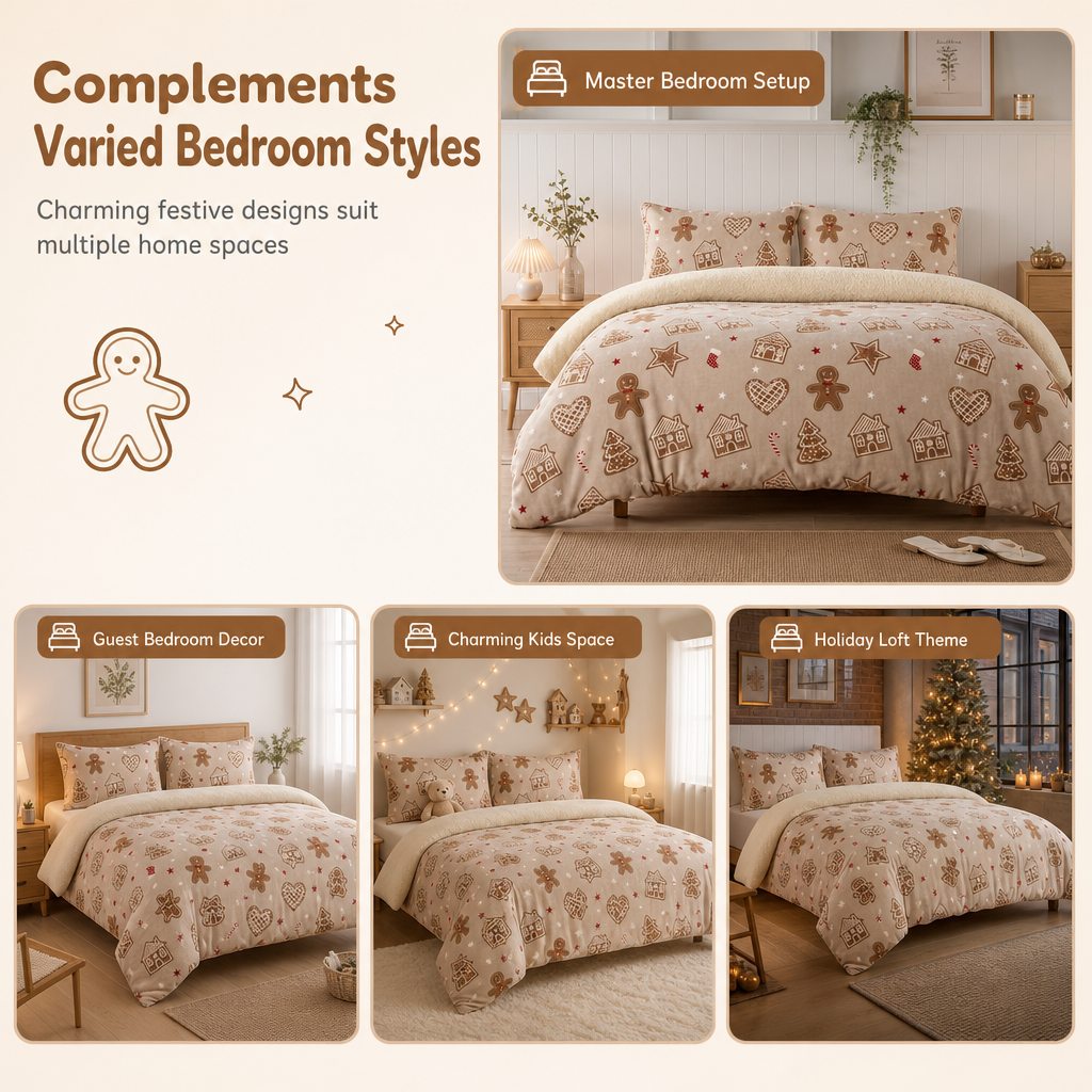🏆LIMITED-TIME OFFER🎄Printed Thick Warm 3-Piece Bedding Set for Autumn and Winter