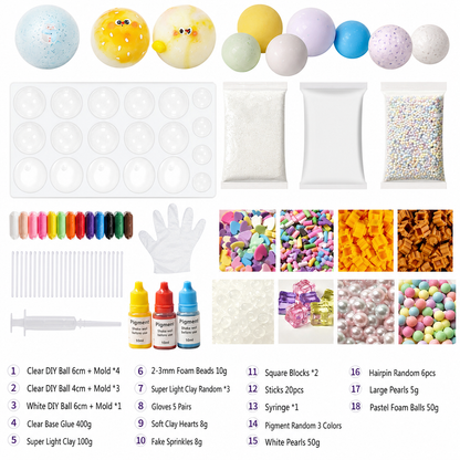 📢📢49% OFF !! ⏰💞50K+ SOLD! 🧪DIY Squeeze Ball Making Kit – mix colorful clay & sparkling fillers, leak-proof slow-rising fun. No-mess craft for kids! 🎨✅
