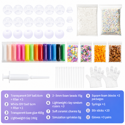 📢📢49% OFF !! ⏰💞50K+ SOLD! 🧪DIY Squeeze Ball Making Kit – mix colorful clay & sparkling fillers, leak-proof slow-rising fun. No-mess craft for kids! 🎨✅