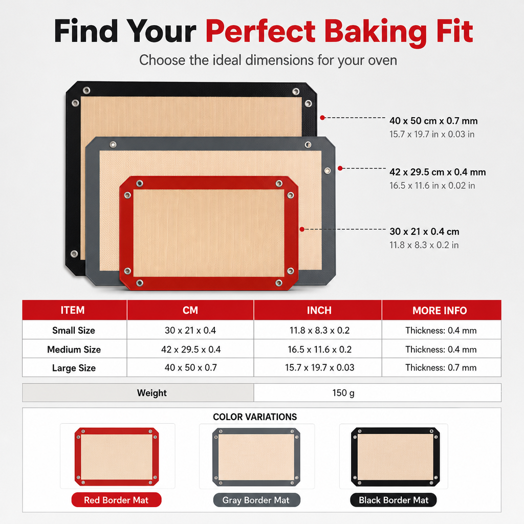 🔥HOT SALE 49% OFF🥯 Non Stick Silicone Baking Mat Heat Resistant Fiberglass Oven Liner Sheet for Macarons and Pastry