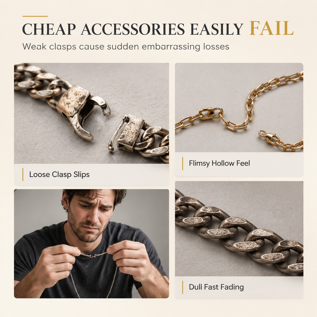 🤵 LIMITED-TIME 49% OFF! 👑 Sand-Gold Curb Link Bracelet – Solid Build, Watch Clasp, Luxury Look ✨