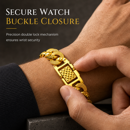 🤵 LIMITED-TIME 49% OFF! 👑 Sand-Gold Curb Link Bracelet – Solid Build, Watch Clasp, Luxury Look ✨