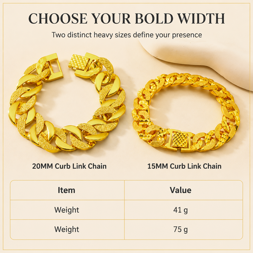 🤵 LIMITED-TIME 49% OFF! 👑 Sand-Gold Curb Link Bracelet – Solid Build, Watch Clasp, Luxury Look ✨