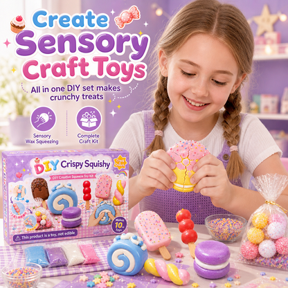 📢📢49% OFF !! ⏰DIY Crispy Squeeze Ball Toy Set with Wax Coating and Satisfying Crunchy Sound for Stress Relief