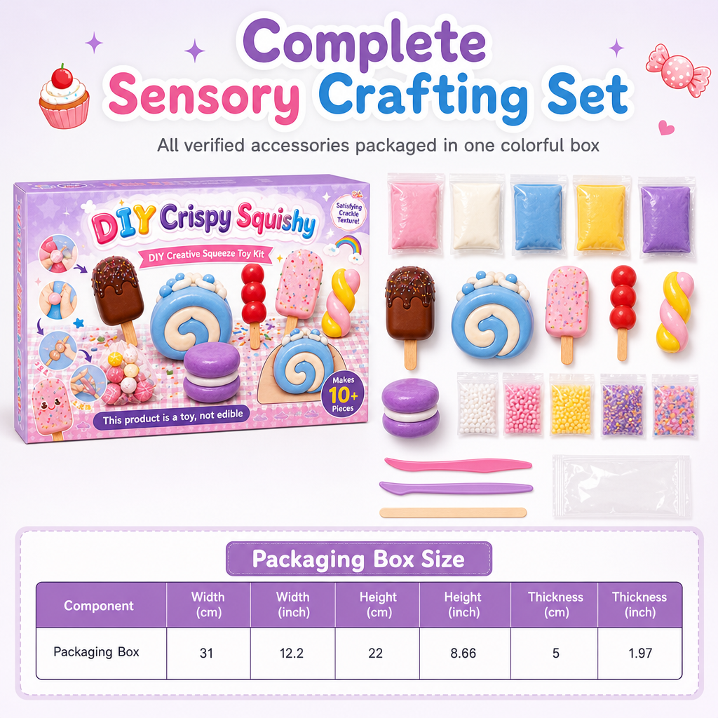 📢📢49% OFF !! ⏰DIY Crispy Squeeze Ball Toy Set with Wax Coating and Satisfying Crunchy Sound for Stress Relief