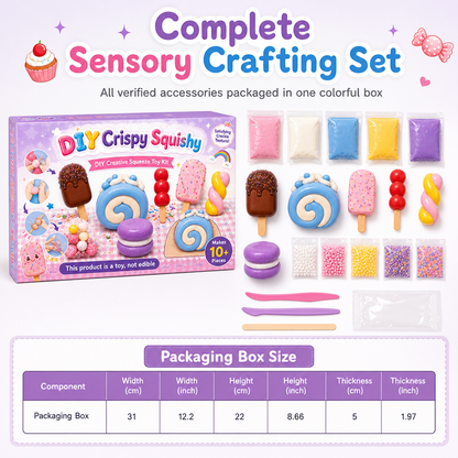📢📢49% OFF !! ⏰DIY Crispy Squeeze Ball Toy Set with Wax Coating and Satisfying Crunchy Sound for Stress Relief
