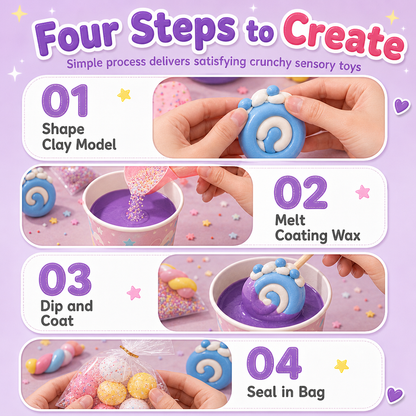 📢📢49% OFF !! ⏰DIY Crispy Squeeze Ball Toy Set with Wax Coating and Satisfying Crunchy Sound for Stress Relief