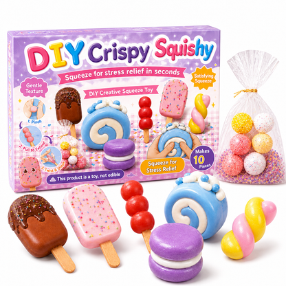 📢📢49% OFF !! ⏰DIY Crispy Squeeze Ball Toy Set with Wax Coating and Satisfying Crunchy Sound for Stress Relief