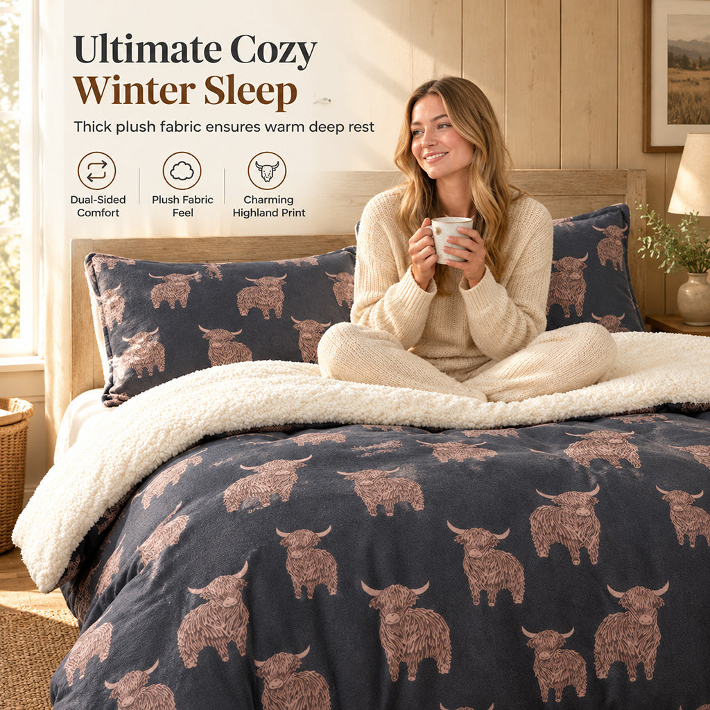 🔥49% OFF!!📢🐄 Cow Print 3-Piece Bedding Set – Soft Warm Fabric & Bold Country Style, Refresh Your Bedroom With a Fun, Cosy Look ✨