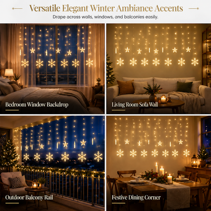 ❄️ 49% OFF! ✨ LED Snowflake Curtain Lights – Waterproof & festive décor ✨