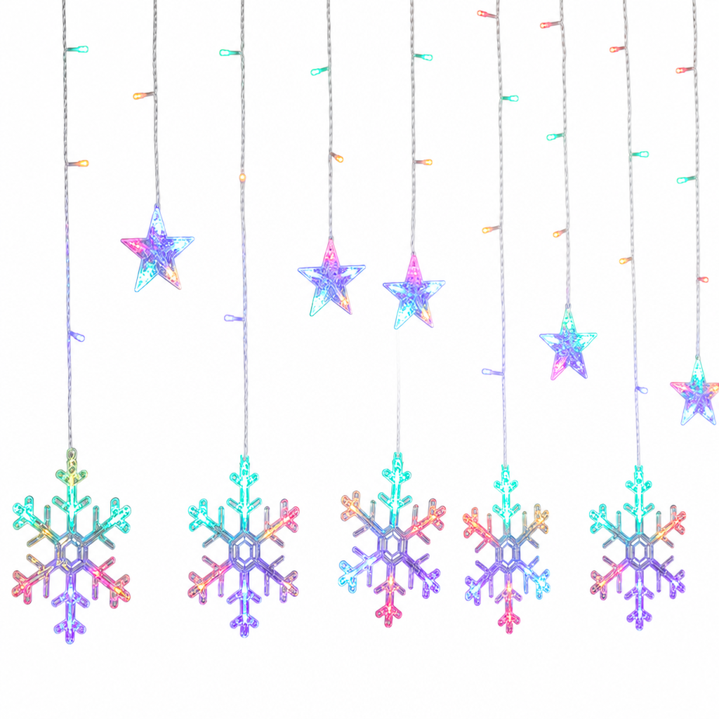 ❄️ 49% OFF! ✨ LED Snowflake Curtain Lights – Waterproof & festive décor ✨