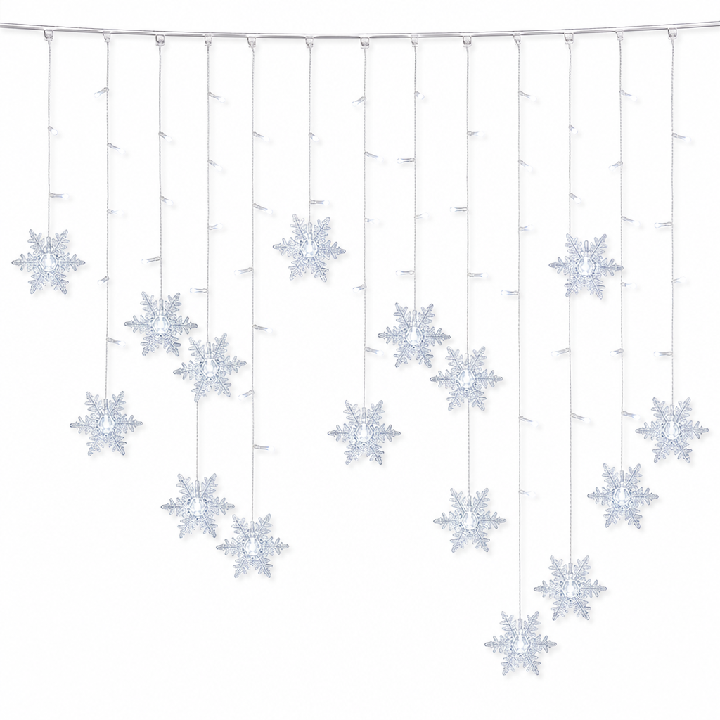 ❄️ 49% OFF! ✨ LED Snowflake Curtain Lights – Waterproof & festive décor ✨